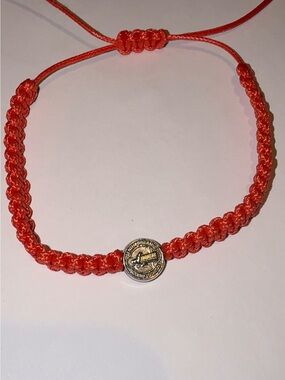 Red St. Benedict Medal Adjustable Bracelet